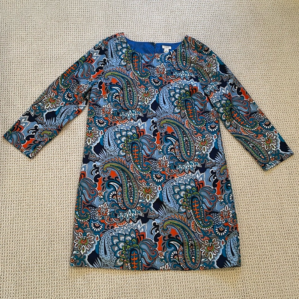 J. Crew Jules Shift Dress in Moonglow Paisley- Size 10